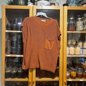 Rust Orange Sweater 100% Cotton